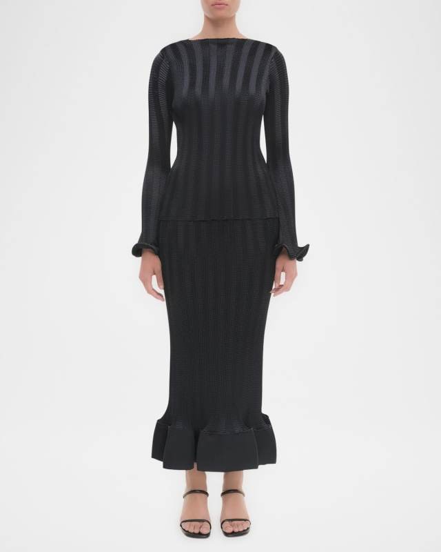 Carys Textured Long-Sleeve Top